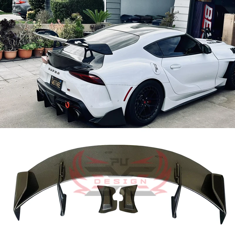 Perfect Fit Carbon Fiber  AT-R2 V2 upright Wing for Toyota GR Supra A90 A91 MK5 Rear Spoiler Trunk Lip Flap Performance Kit