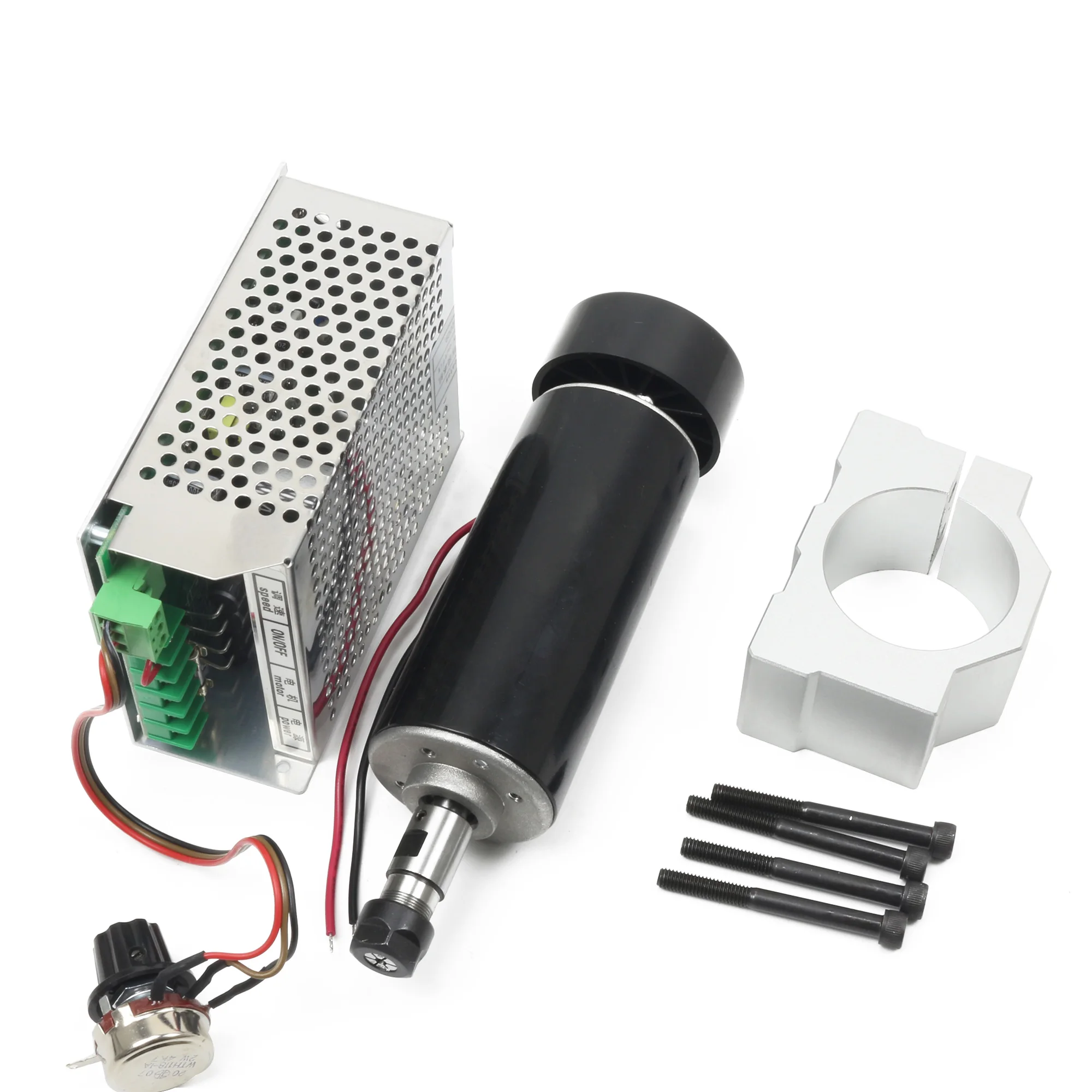 DC Air cooled spindle motor 500W ER11 220V with speed governor controller & 52mm bracket clamp for CNC Router Milling