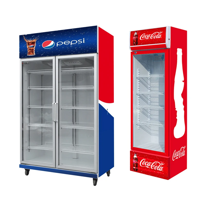 Commercial glass vitrine beverage showcase refrigerator