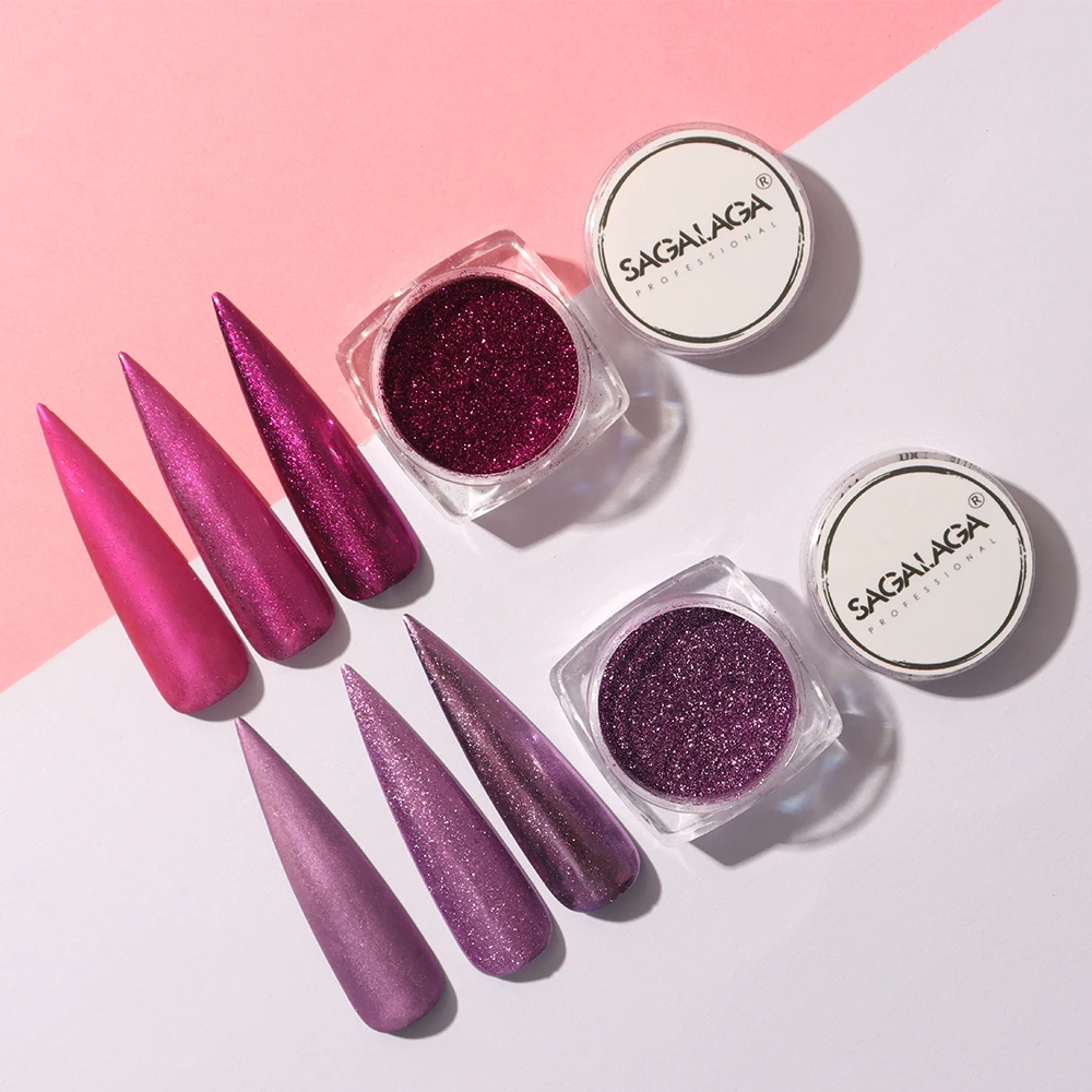 New Chrome Effect Nail Mirror Metallic Paint Pigment Powder Chameleon Laser Shimmer Glitter Aurora Holographic Nail Powder