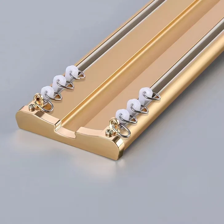 aluminium double silent curtain rod and rails curtain rail rods