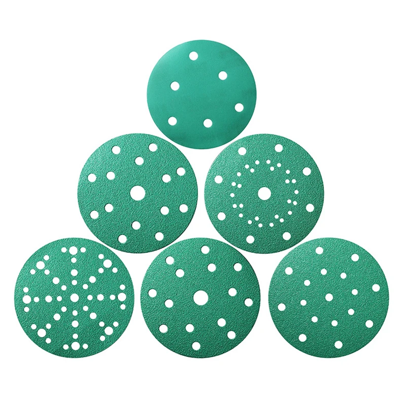 Green Color Film Abrasive Sanding Disc 5inch 125mm Abrasive Sandpaper Disc for Car Paint Polishing