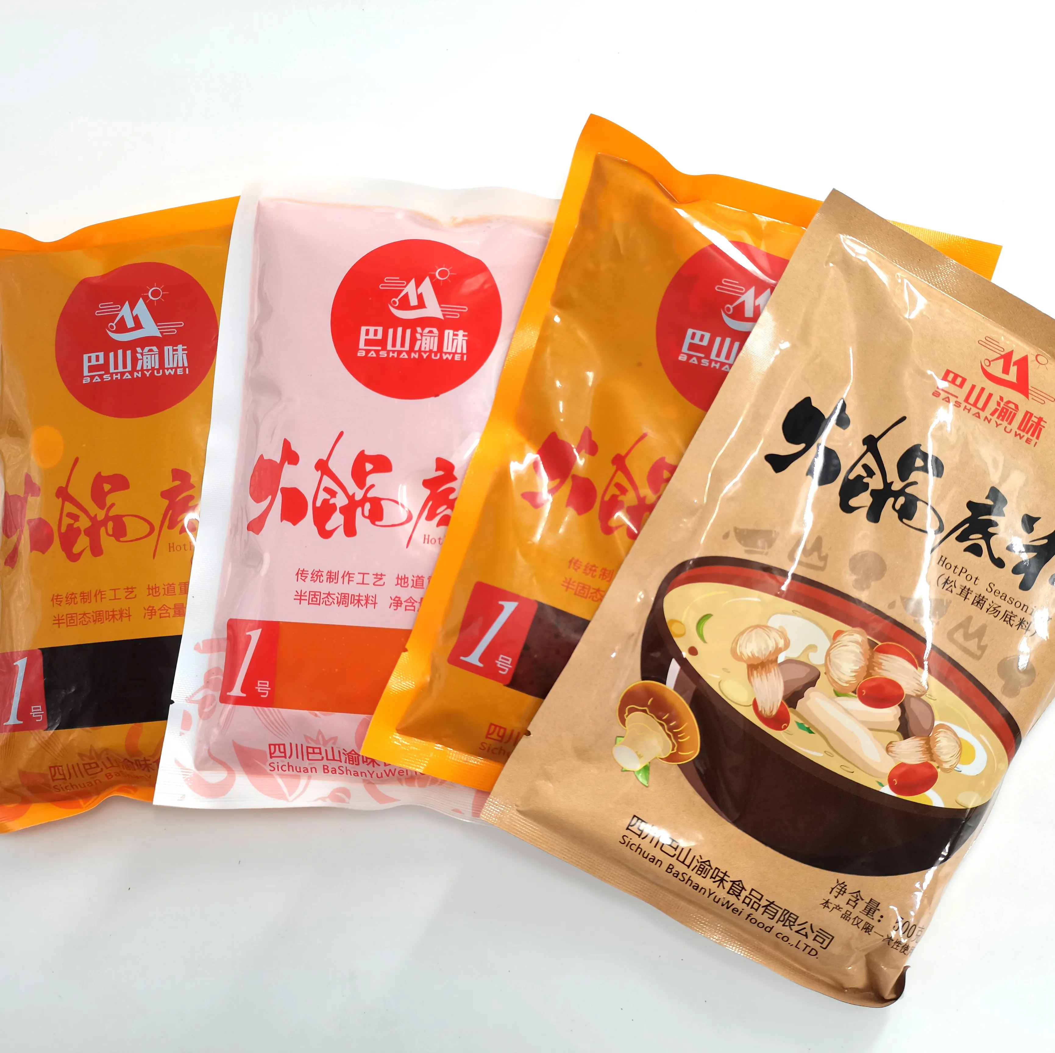 Wholesale 500g Chinese Food Hot Pot Seasonings Spicy Soup Base with Red Oil Flavor Primarily Made from Chili Packaged in Boxes