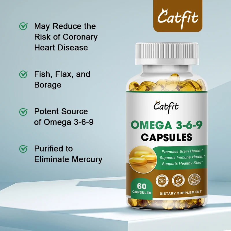 Catfit Private Label OEM 60pc fish oil omega 3 1000mg softgel capsules fish oil capsules