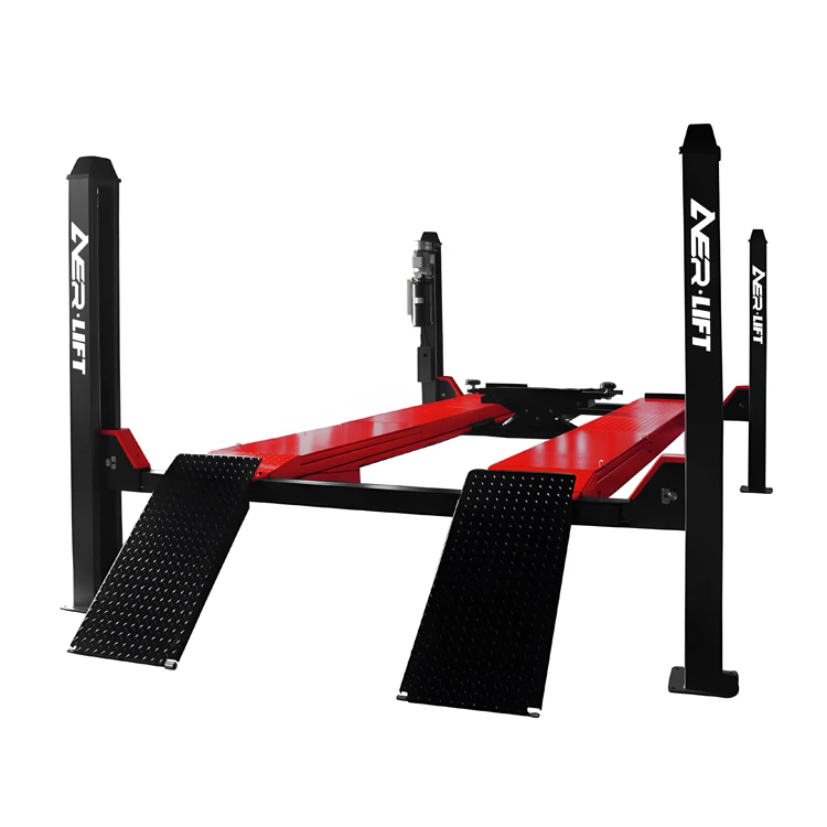 4 Post Hydraulic Four Post Lift Car Lift With Rolling Jack