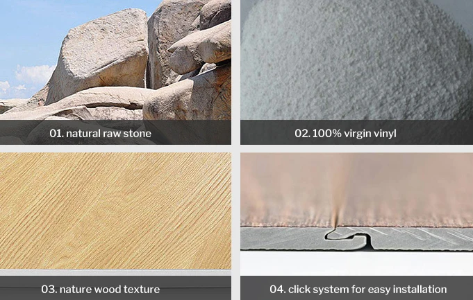 New Design Click Lock System Waterproof Anti-slip Plastic SPC Flooring For Hotel