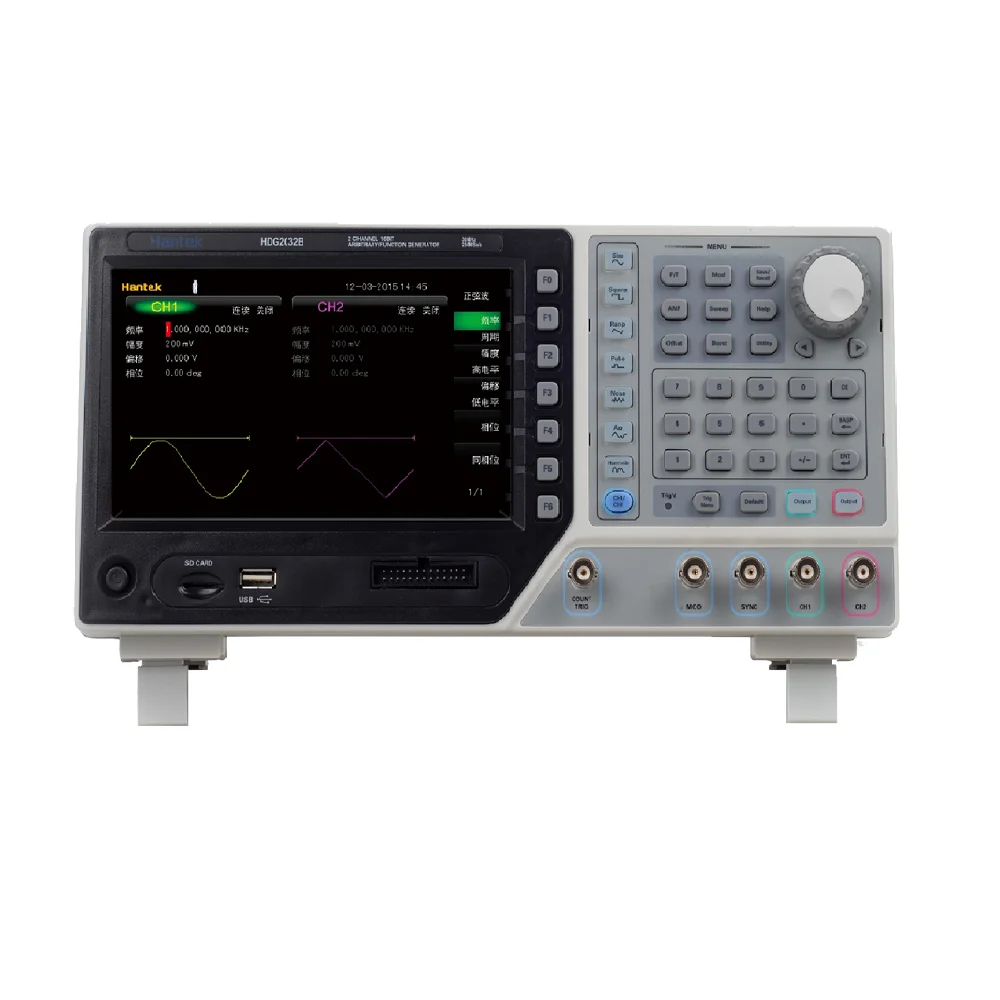 Настольный генератор сигналов Hantek HDG2062B с 2 каналами, Функция DDS, произвольная форма сигнала, USB, ЖК-дисплей, цифровой функциональный генератор HLX
