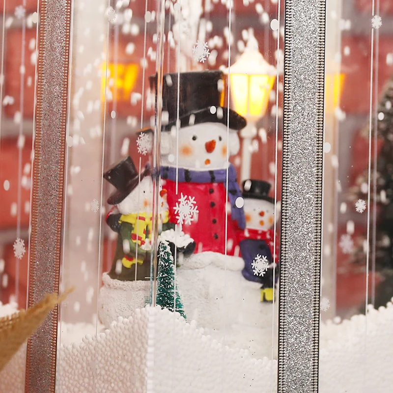navidad&2021 decoracion xmas box light music falling snow Christmas gift led Christmas box Lantern for party decoration