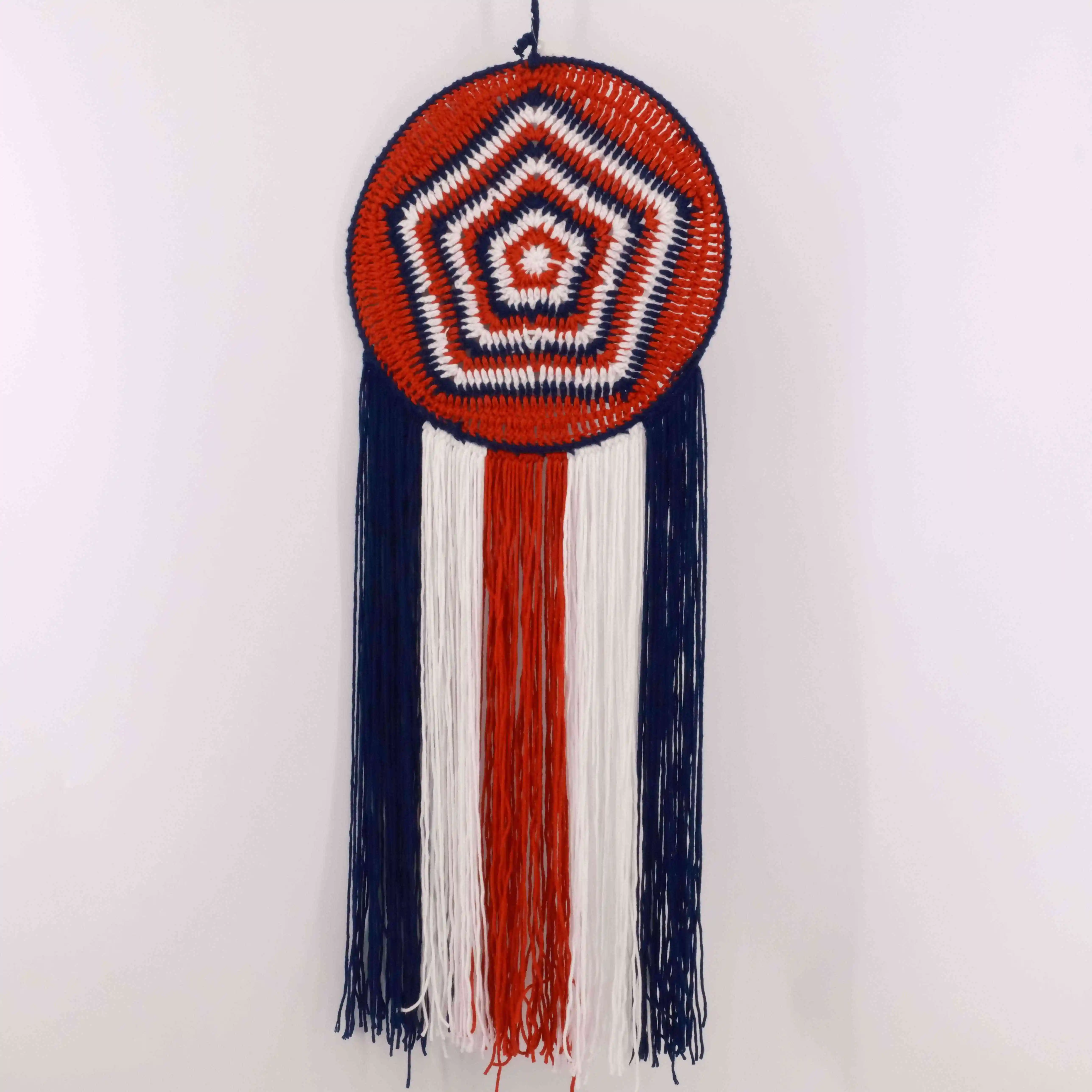 Crochet Wall Hanging Decor American Independence Day Home Decoration For Living Room Patriotic Day Crochet Ornament
