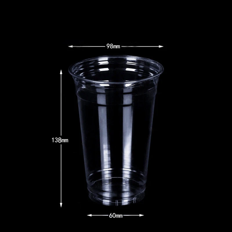 SKYDEAR 20 oz Clear Plastic PET Cups With Strawless Sip Lids Disposable Plastic Cups With Sip Through Lids for Ice Coffee