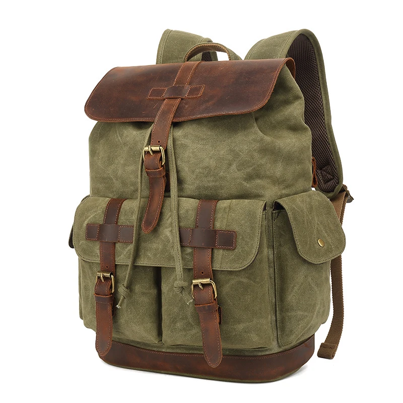 Full Customization Large Capacity Canvas With Leather Other Backpacks Durable Casual Sports Backpacks
