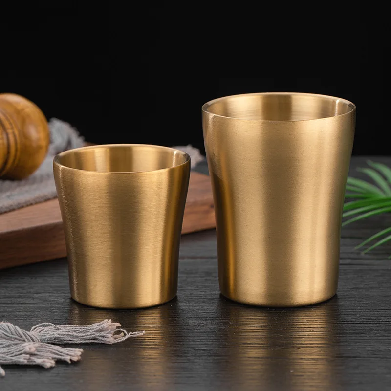 Mug gold metal sublimation custom korean tea water stainless steel double wall coffee cup