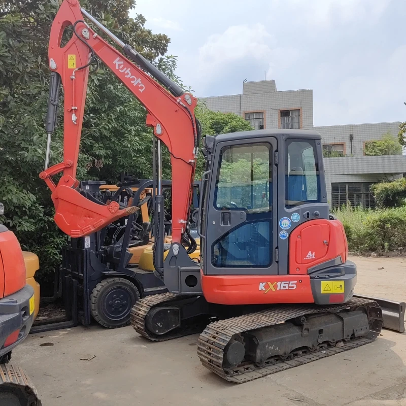 Подержанный японский оригинальный экскаватор KUBOTA б/у небольшой 6-тонный KX165-3 подержанный KX165 с воздушной кабиной