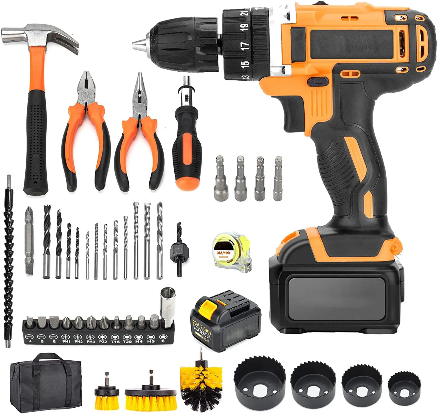 cordless drill machine impact drive power tools drill kit cordless power drill set