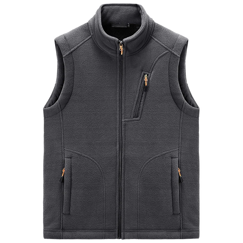 Wholesale Winter Custom Softshell Jacket Polar Fleece Vest Men 100% Polyester Windproof Softshell Vest Men Black Fleece Vest