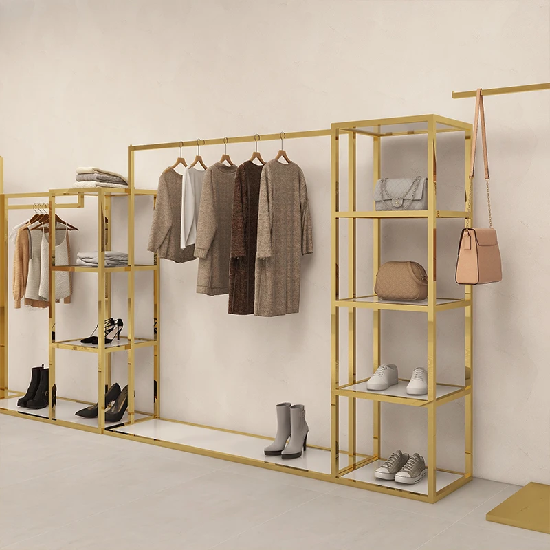 Custom Stainless Steel Wedding Dress Cloth Display Stands Clothes Display Racks