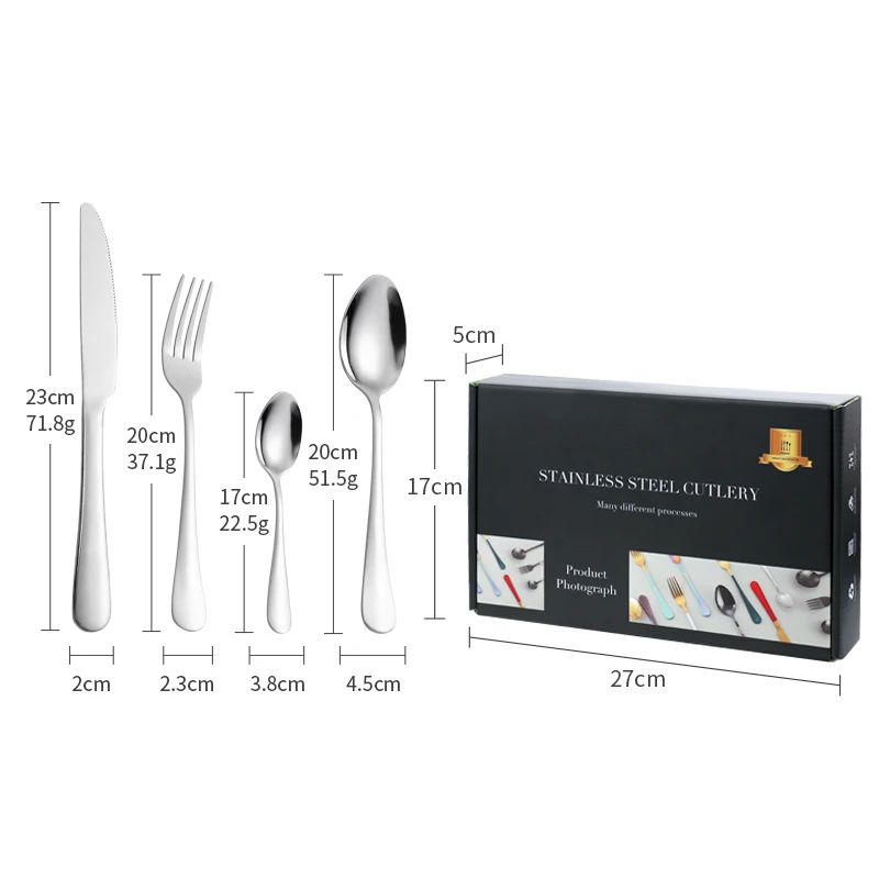 Factory Price New Design Cutlery Box Set 24Pcs Stainless Steel 24Piece Spoon Fork Knife Silverware Set