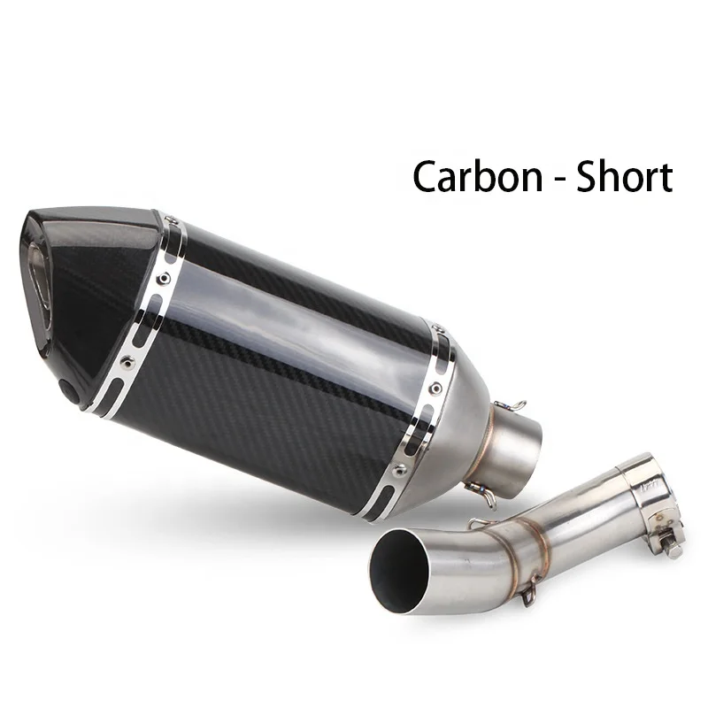 REALZION Motorcycle Stainless Steel Carbon Fiber Exhaust Muffler Pipe Suit For YAMAHA YZF-R25 2013-2015