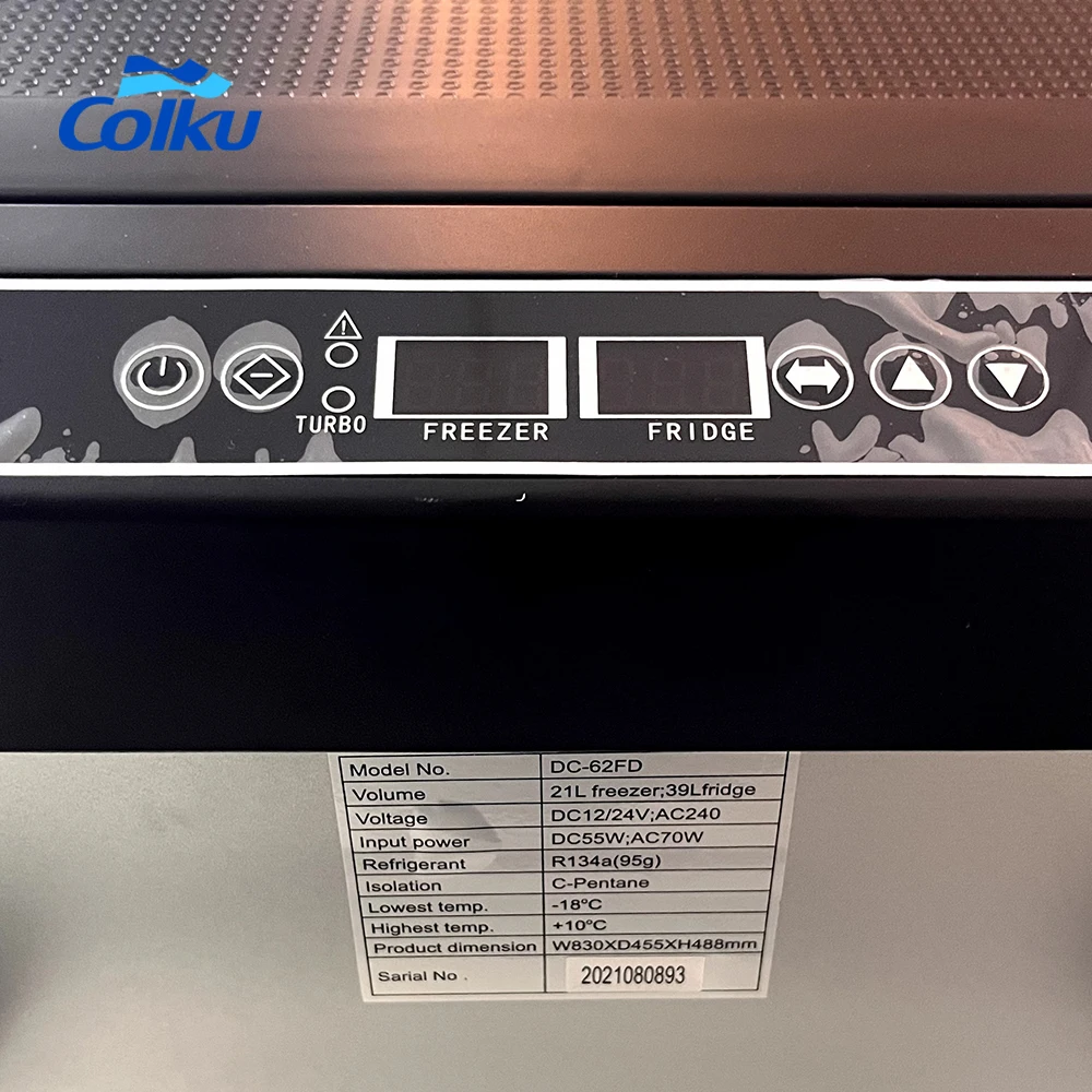 hot sale double door car fridges and deep freezers with digital display and high quality compressor 60L dual zone