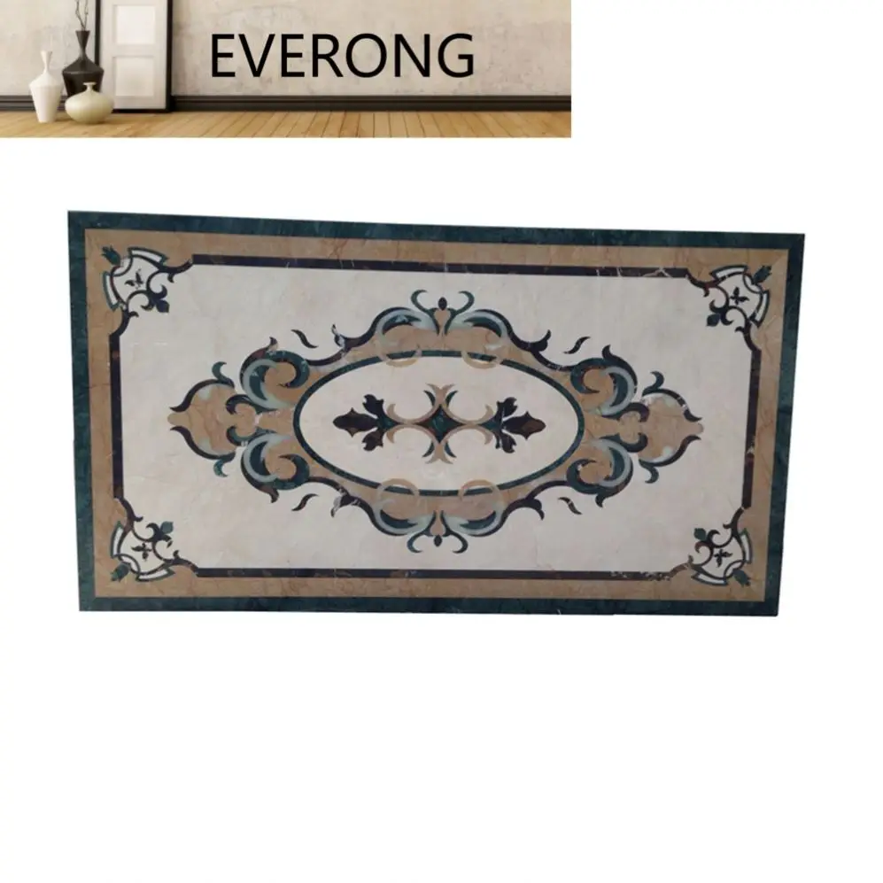 Marble floor waterjet medallion flower pattern design