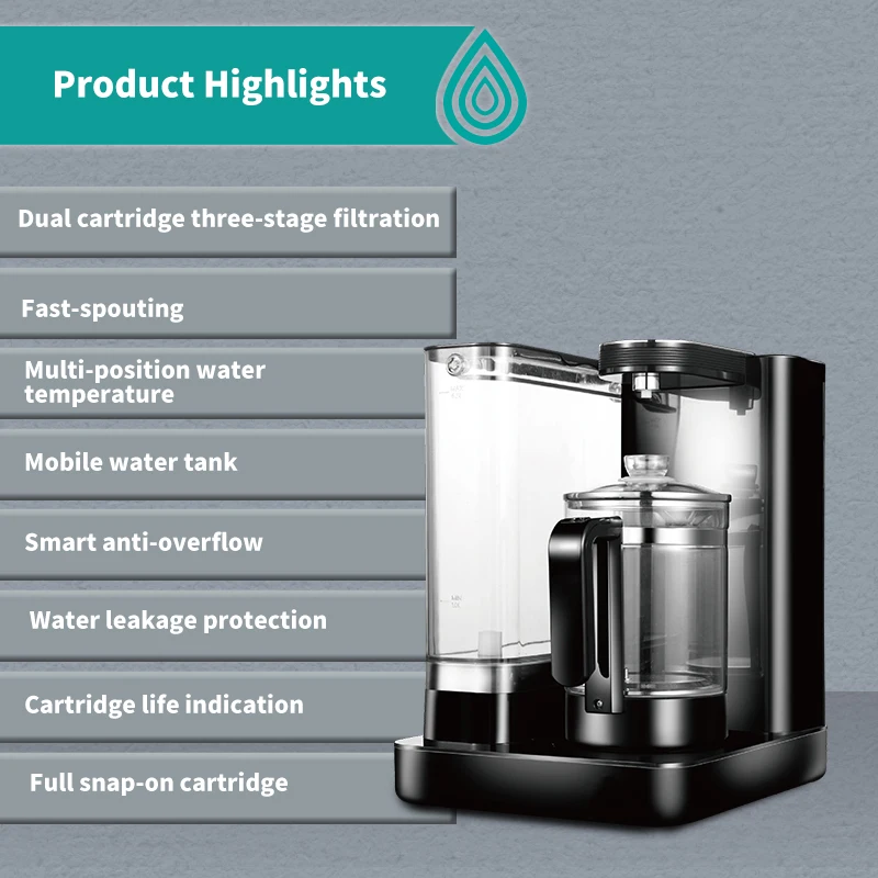 2024 hot sale 150 GPD mini electric water purifier smart household 3 stage RO water treatment system