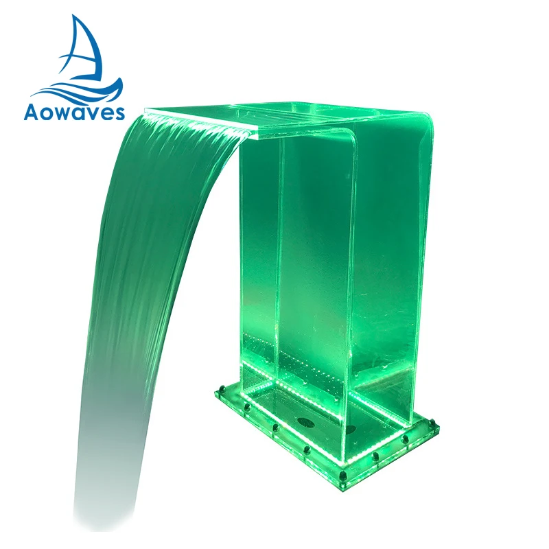 Various Styles Pool Spa Acrylic Waterfall Outdoor Swimming Pools Accessories Waterfall With Led Light
