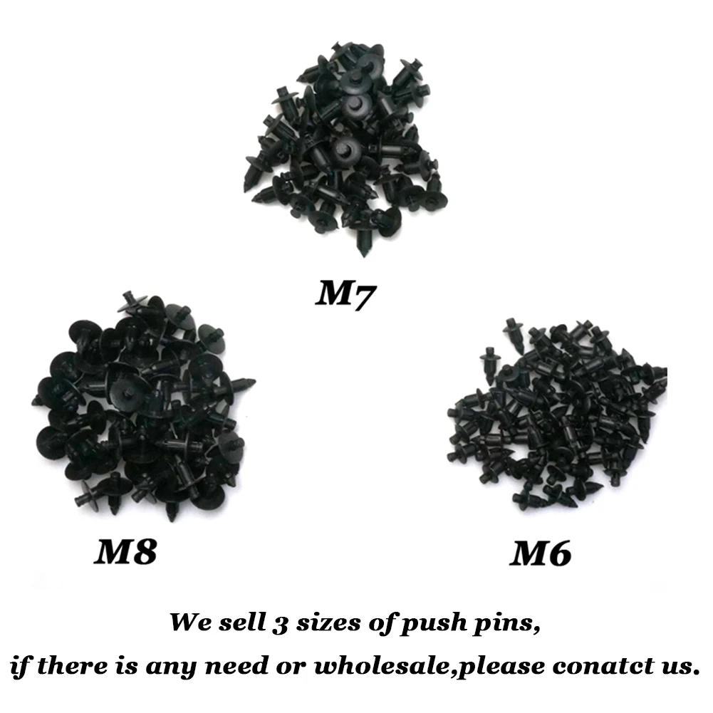 Motorcycle M6 M7 M8 30PCS Universal Auto Push Retainer Pin Rivet Trim Clips Panel Push Fastener
