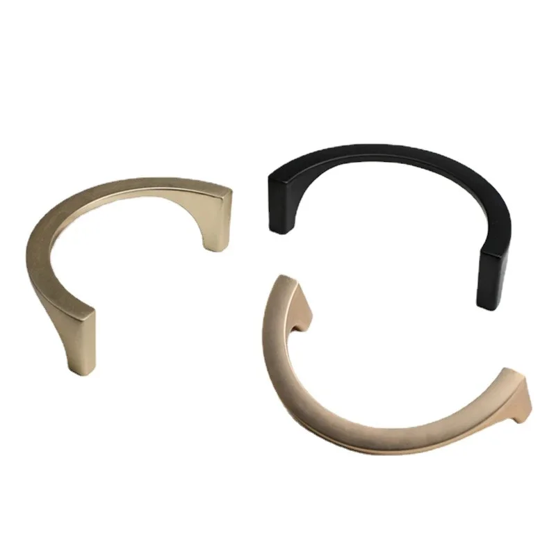 Quality design Zinc alloy half round drawer metal modern pull handle modern kitchen cabinet door handle