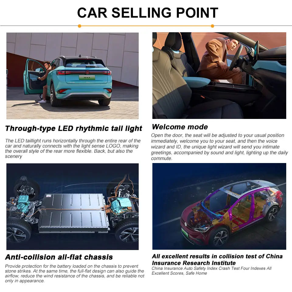 Deposit Export Affordable Id4 Crozz Volkswa-Gen 2024 Pure Electric Car For Sale Luxury Vw Id4 Pro New Used New Energy Vehicle