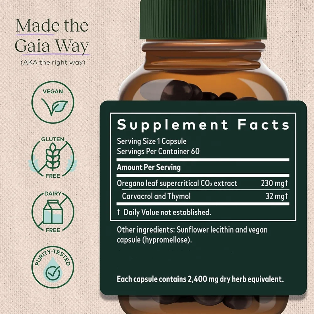 Oil of Oregano Immune and Antioxidant Support Supplement to Help Sustain Overall Well-Being Oregano Oil Carvacrol and Thymol