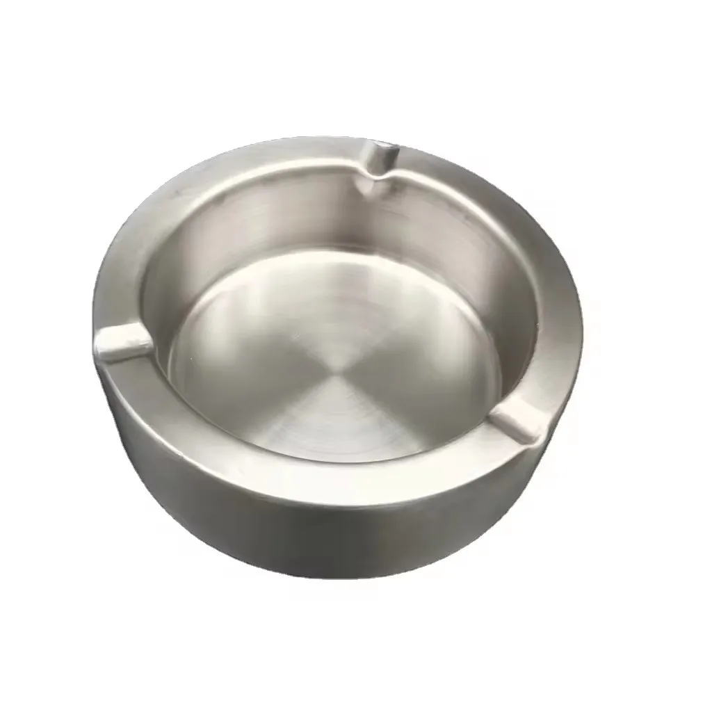 11cm round custom logo hotel bar office stainless steel Eco-friendly Portable Antique Silver gold Metal cigar ashtray