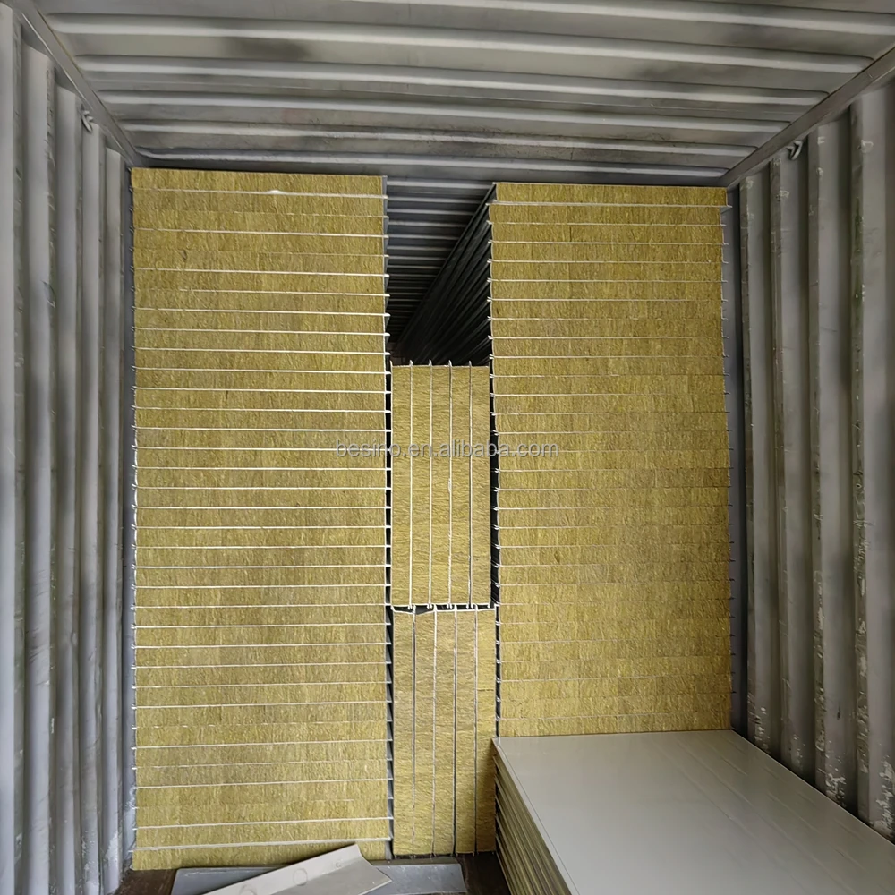 Manufacturer Rock Wool Panels Thermal Insulation Best Sell Insulated Rock Wool Sandwich Panel