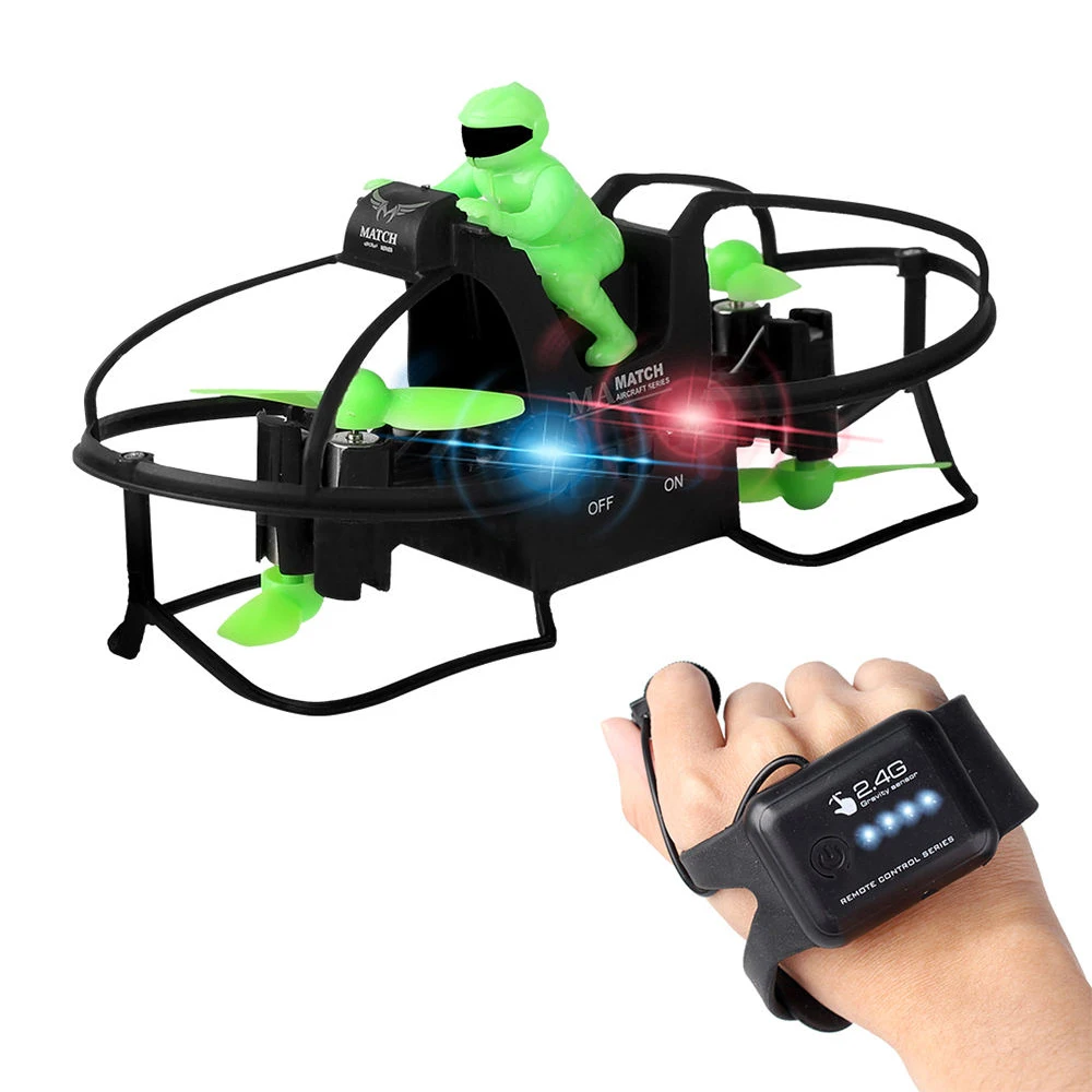 Motorcycle Gesture Control 2.4GHz Drone Auto Hovering Aircraft RC Helicopter Drone With Smart Watch Gravity Sensor Controlled