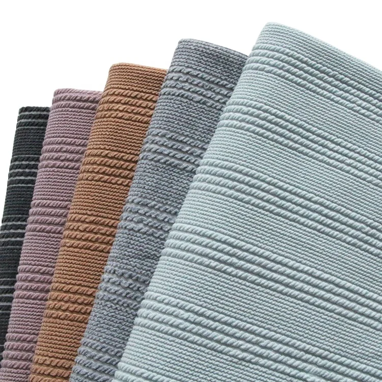 Hot Sale High Stretch 93%Polyester 7%Spandex 280g Knitted Jacquard Fabric For Coat Pullover