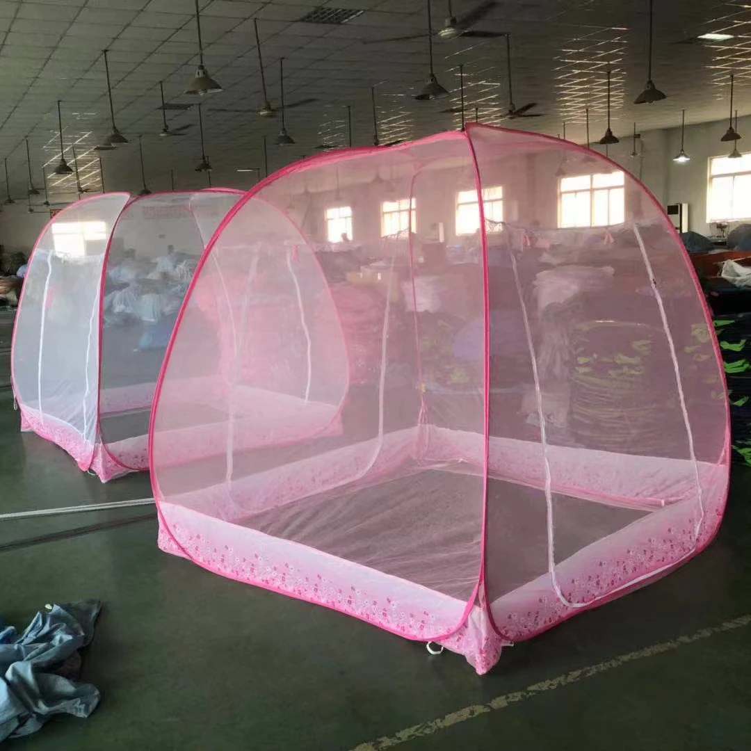 Фабрика Китая, поставка, складная всплывающая монгольская противомоскитная сетка для палатки для кровати на полуботине с принтом из тафты