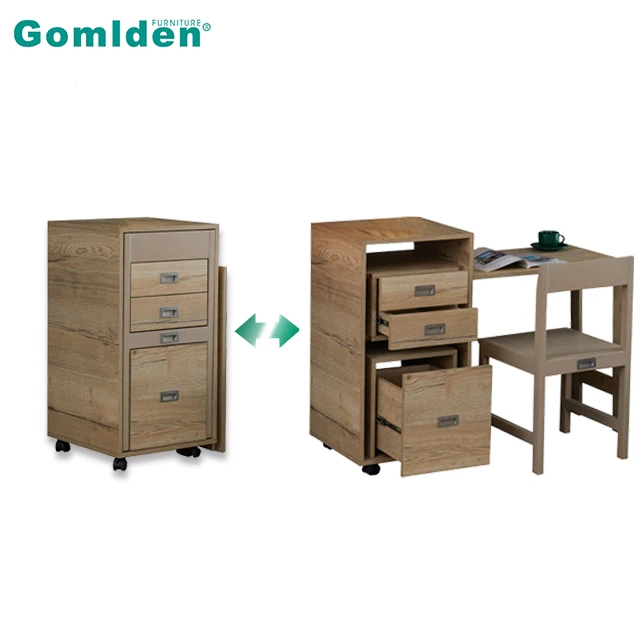 Creative Living Room Transformable Mobile Cabinet With Folding Wood Table For Apartments