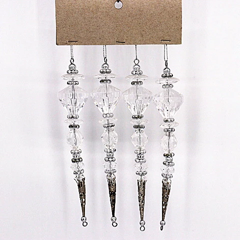 Hot selling custom imported best christmas tree decor Icicle shaped bead ornament acrylic ornament