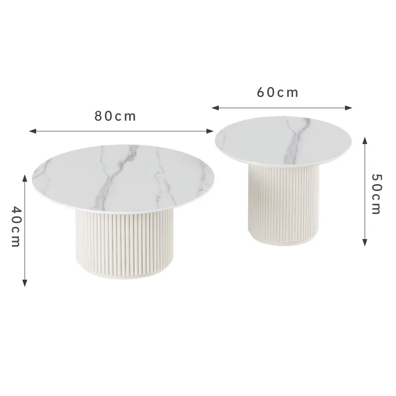 Light luxury round rock slab table side table combination modern minimalist designer special-shaped round Nordic coffee table