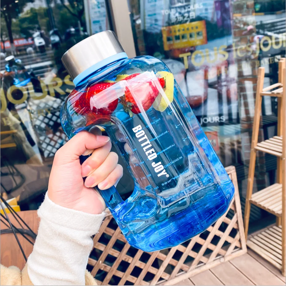 NEW BPA Free 2.2L Large Capacity Plastic Gym Sports Water Jug Bottle with Ice Cube Sticks