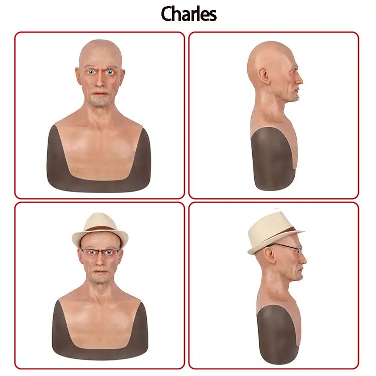 Wholesale Silicone Full Head Mask Different Ages Male Face Realistic Expressions For Cosplay Party Drag Queen Masquerade Ball