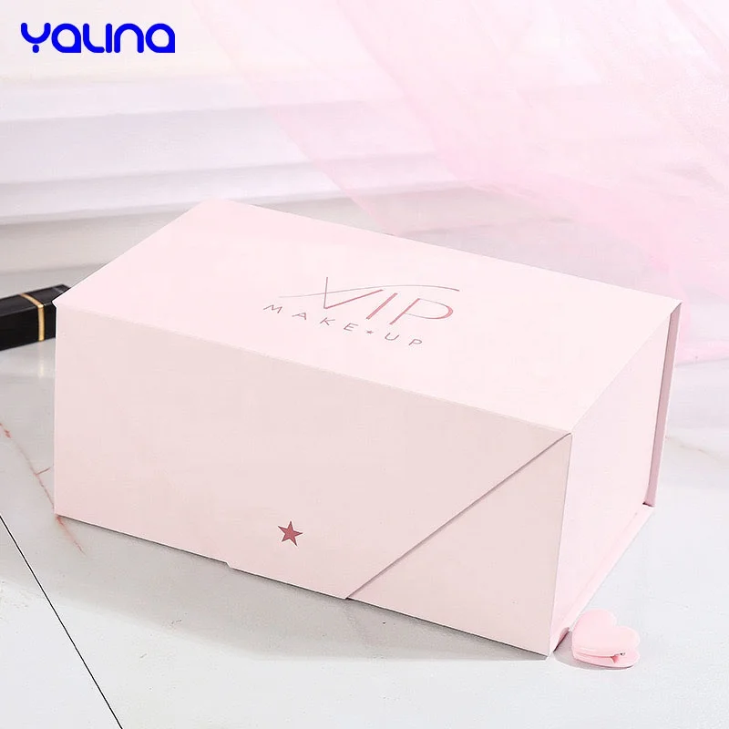 High quality envelope style magnetic folding champagne red wine packaging boxes for cosmetic wigs jewelry boxes