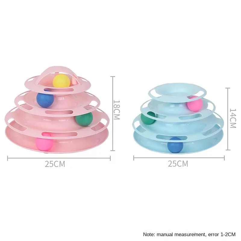 4 Layers Interactive Funny Turntable Crazy Ball Disk Cat Toy for Kitten Cats Pet Products