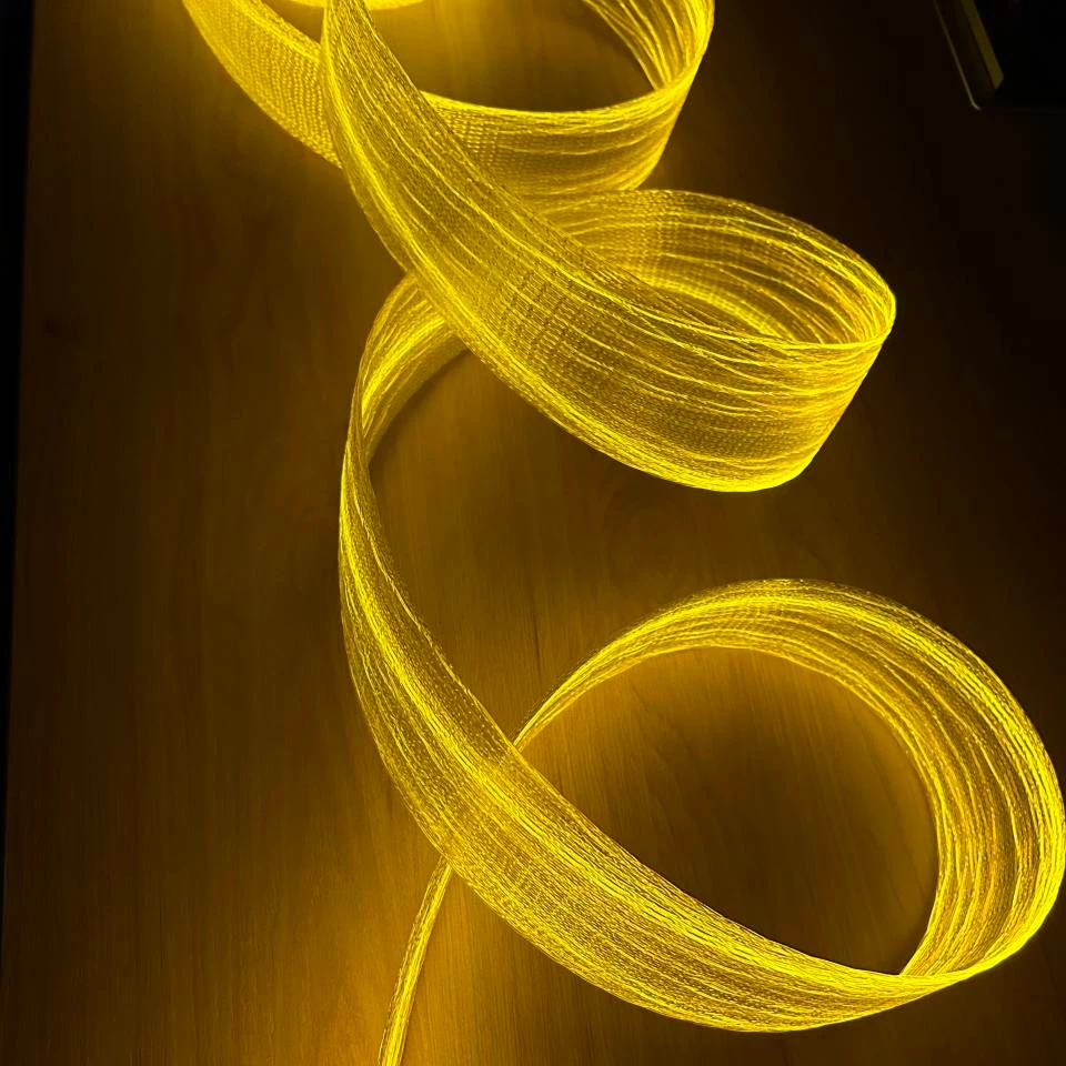 high quality Rechargeable Led Fiber Optic Light mesh waterproof Plastic fiber optic fabric