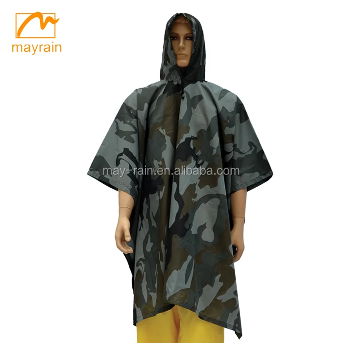 Green Waterproof Rain Poncho Multi-Functional raincoat Full Printing Breathable Travel Party