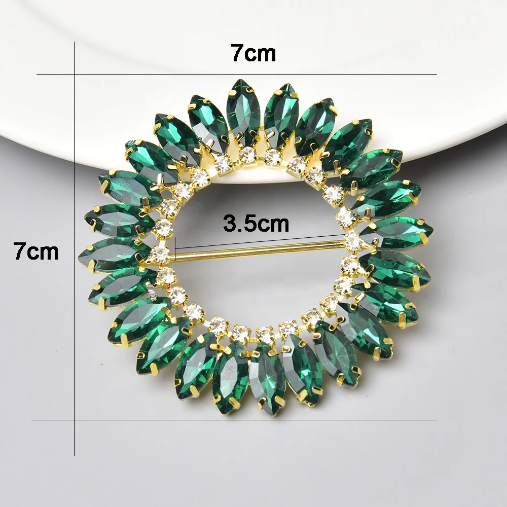 Horse Eye Crystal Accessories DIY Colored Metal Clothing Shoes Hats Decoration Round Circle Rhinestone Belt Buckle