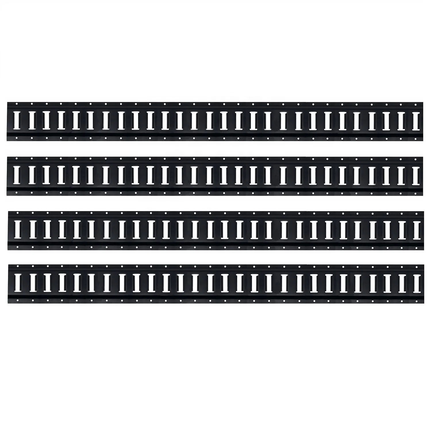 ES10785 Interior Van Accessory Steel Horizontal Black Coated E Track For Cargo Control