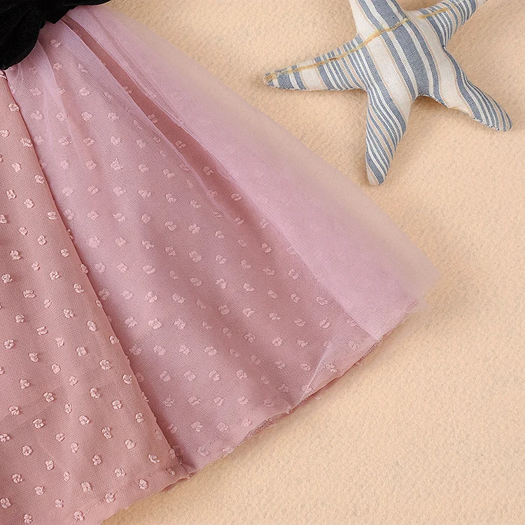 Stylish chiffon girl dress import bowknot flower kids dress for girls 0-4 years