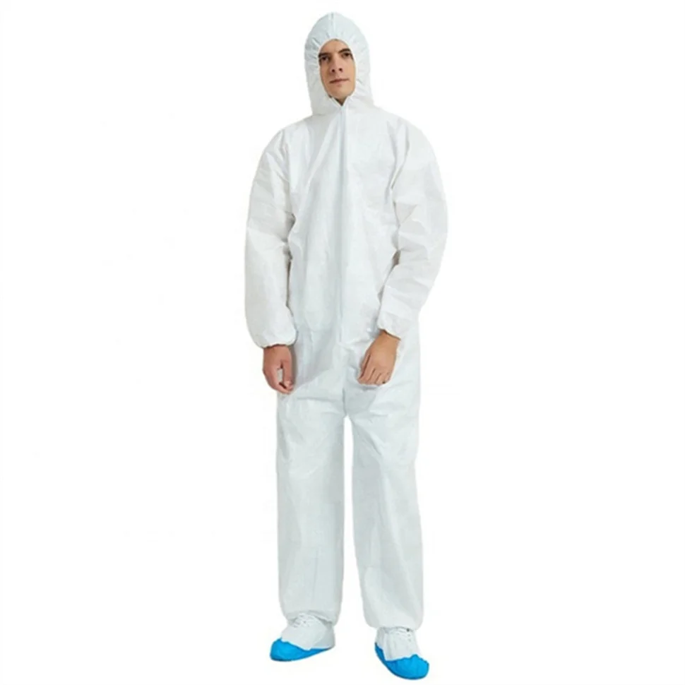 Manufacturer custom medical work wear disposable pp sms microporous anti-spray coverall suit with hood