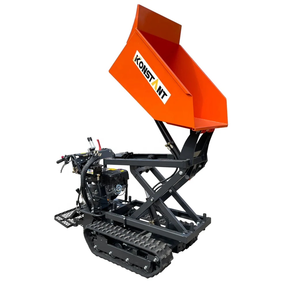 CE Approved Self Loading Power Handy Wheelbarrow Hydraulic Tipping Crawler Tracked Mini Dumper Concrete Truck Buggy