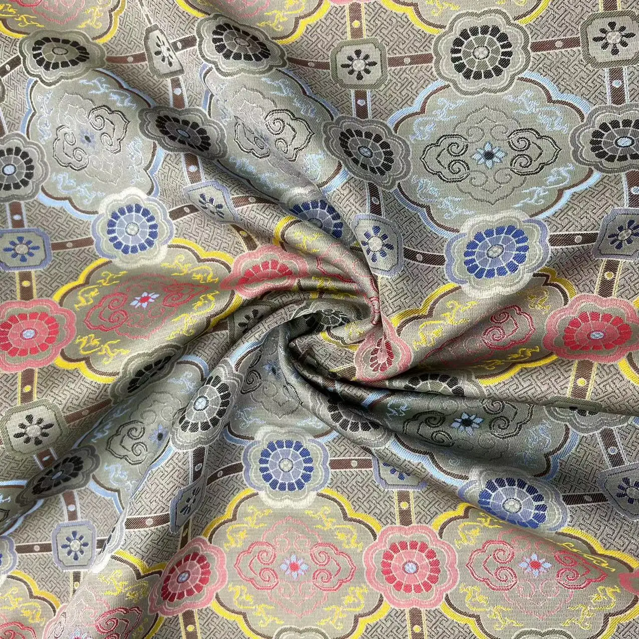 High quality feel silky 100% polyester fabric curtain sofa towel jacquard polyester fabrics
